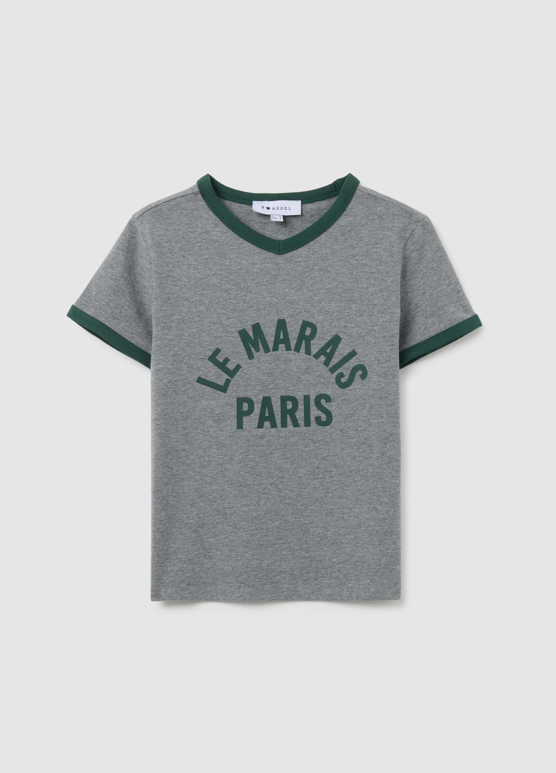 T-shirt in cotone elasticizzato grigia regular fit