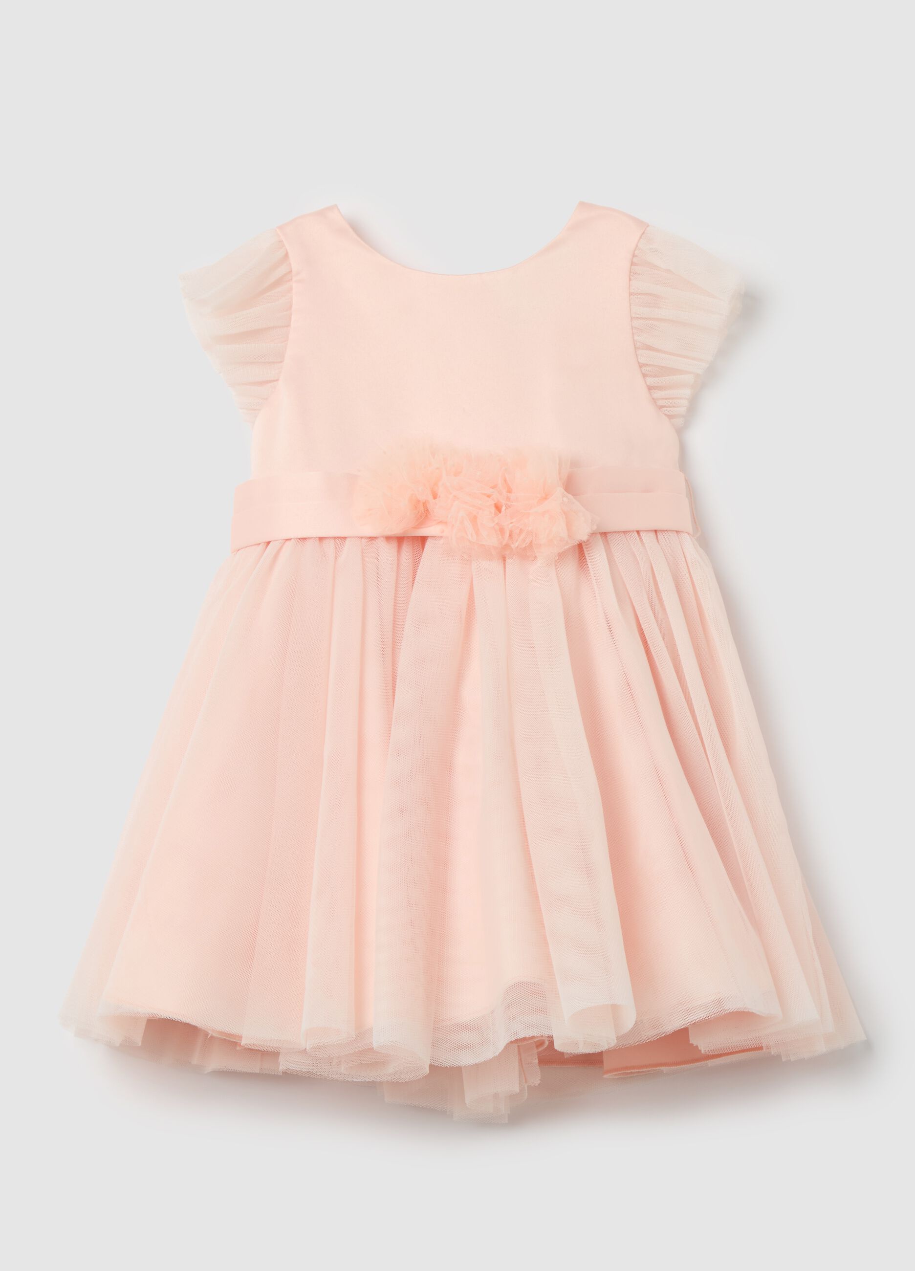 Tulle dress with floral application