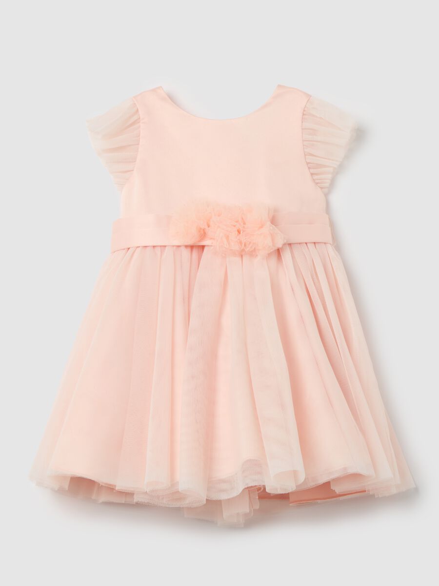 Tulle dress with floral application_0
