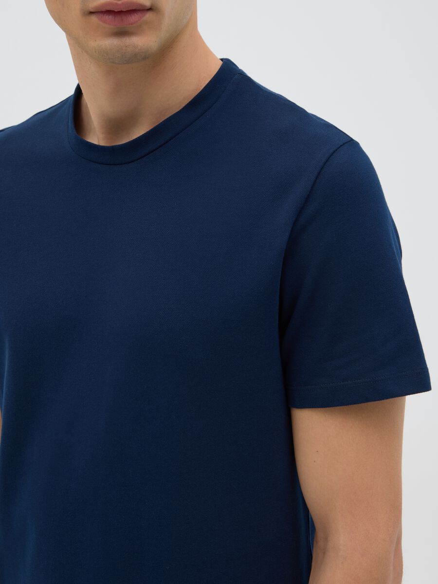 Men's regular fit blue stretch cotton T-shirt_2