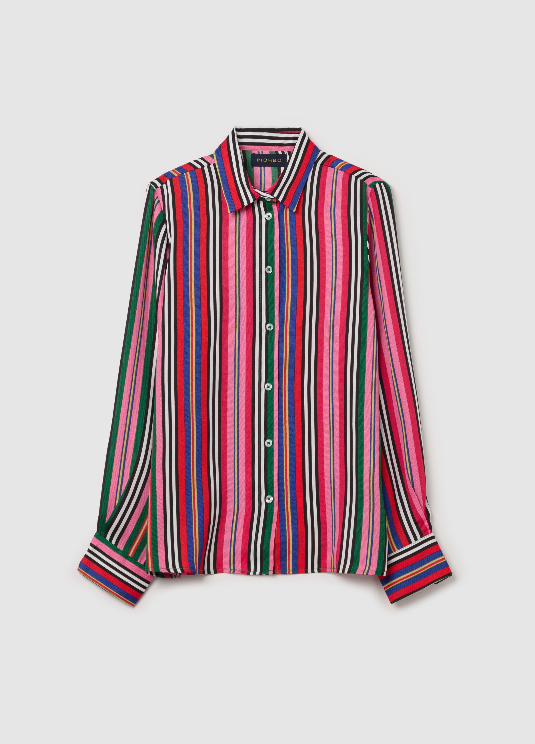 Camicia fluida a righe multicolor