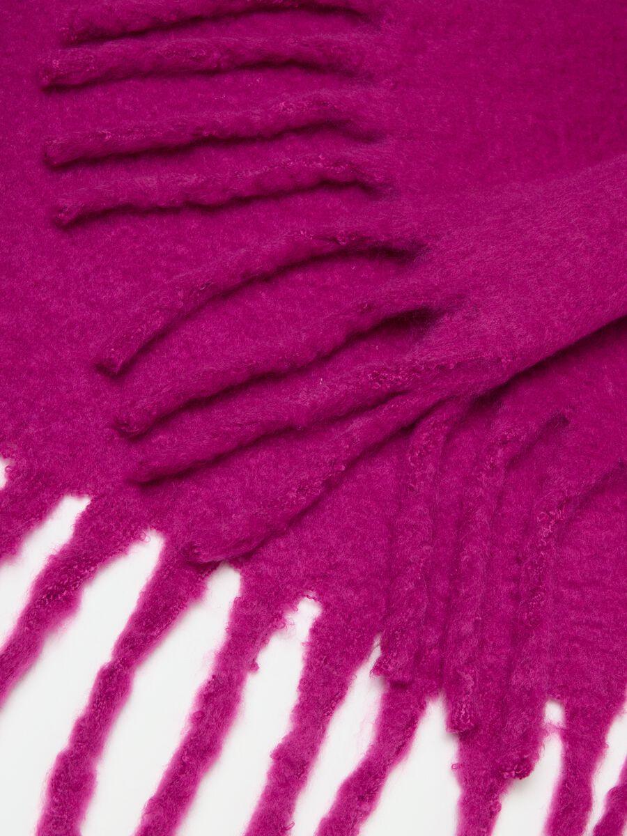 Sciarpa viola in misto tessuto_3