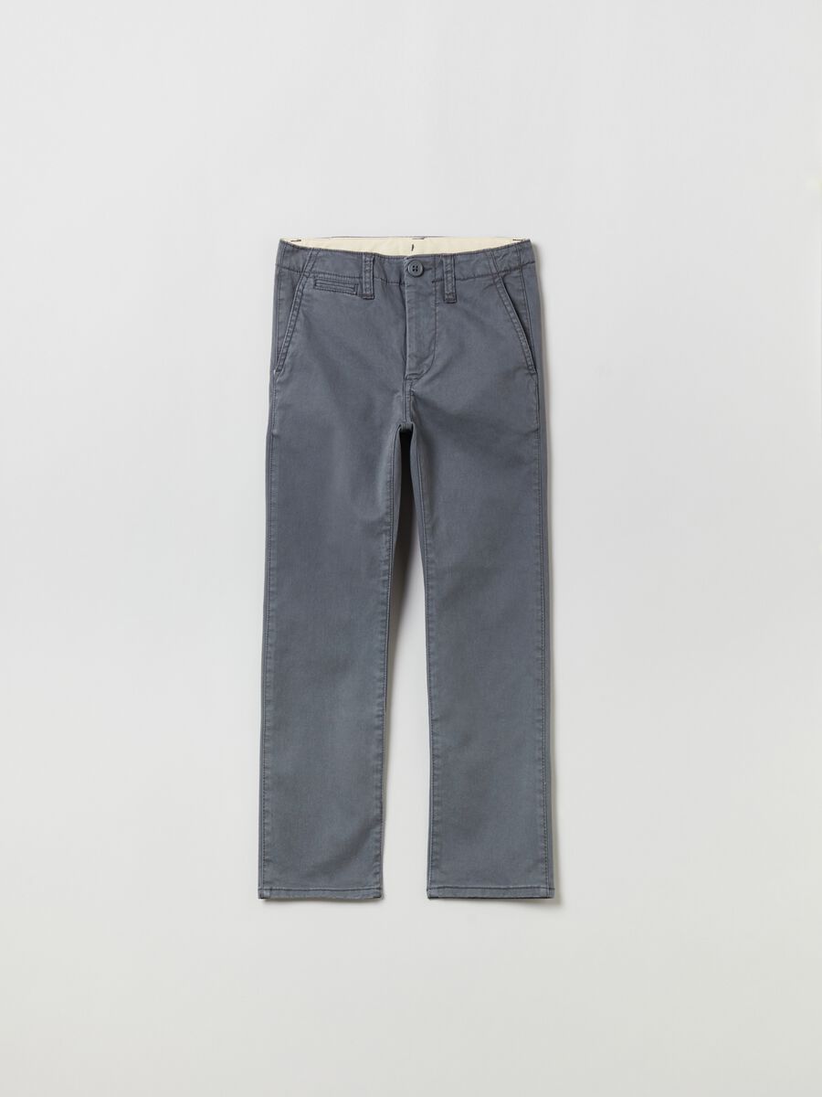 Pantaloni chino in cotone stretch_0