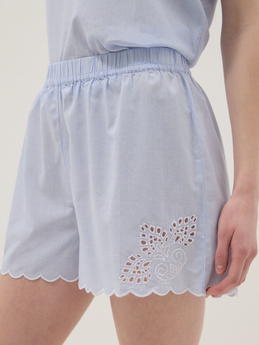 Light blue organic cotton pyjama shorts_3