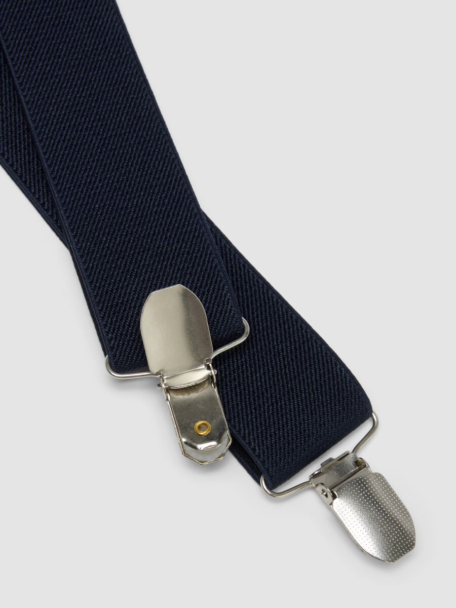 Bretelle blu elasticizzate con clip in metallo_2