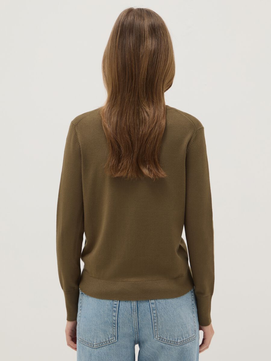 Green Crewneck Cardigan Regular Fit_2