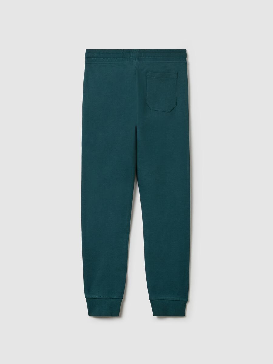 Fleece joggers with drawstring and print_4