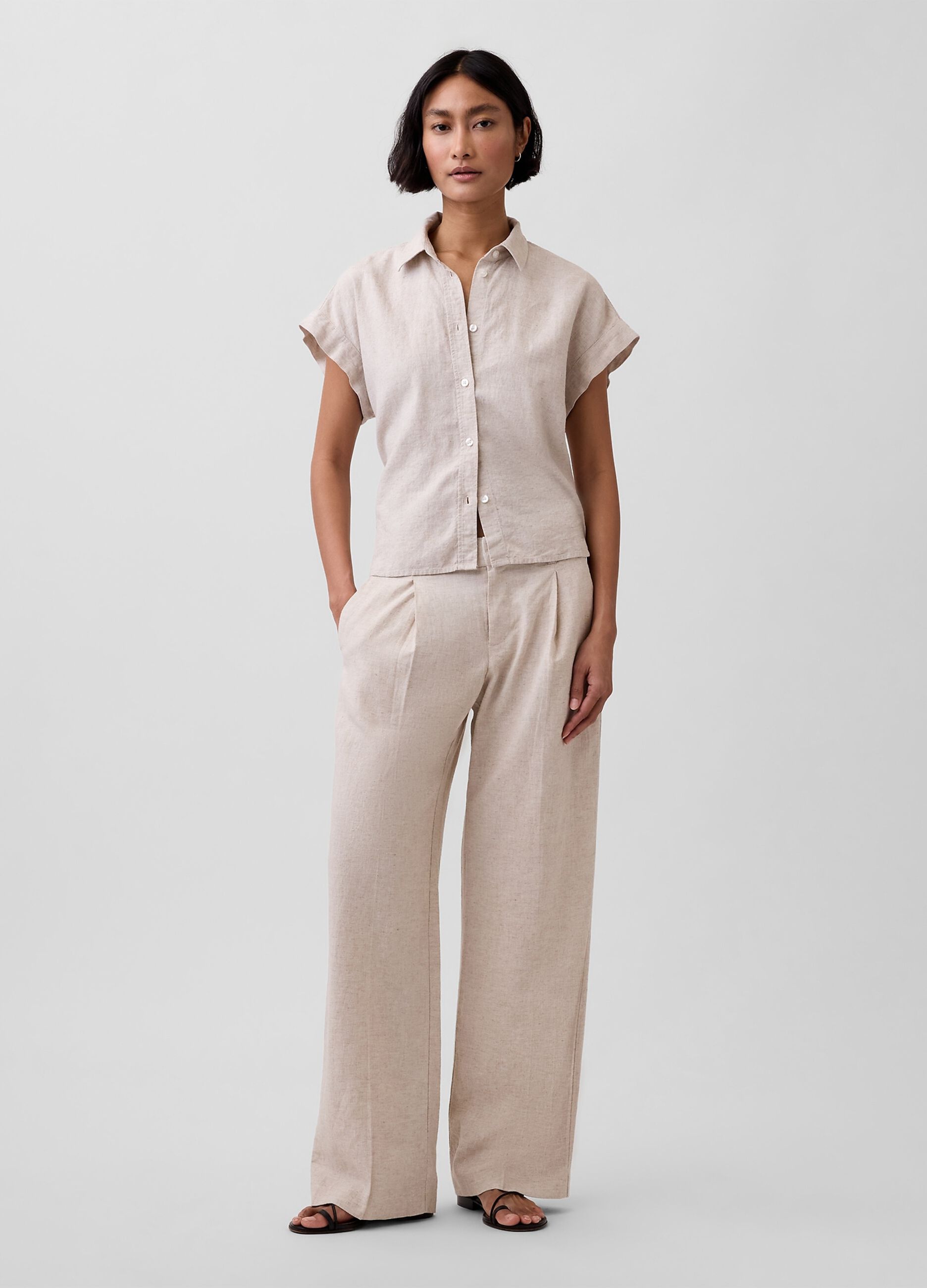 Linen-blend shirt