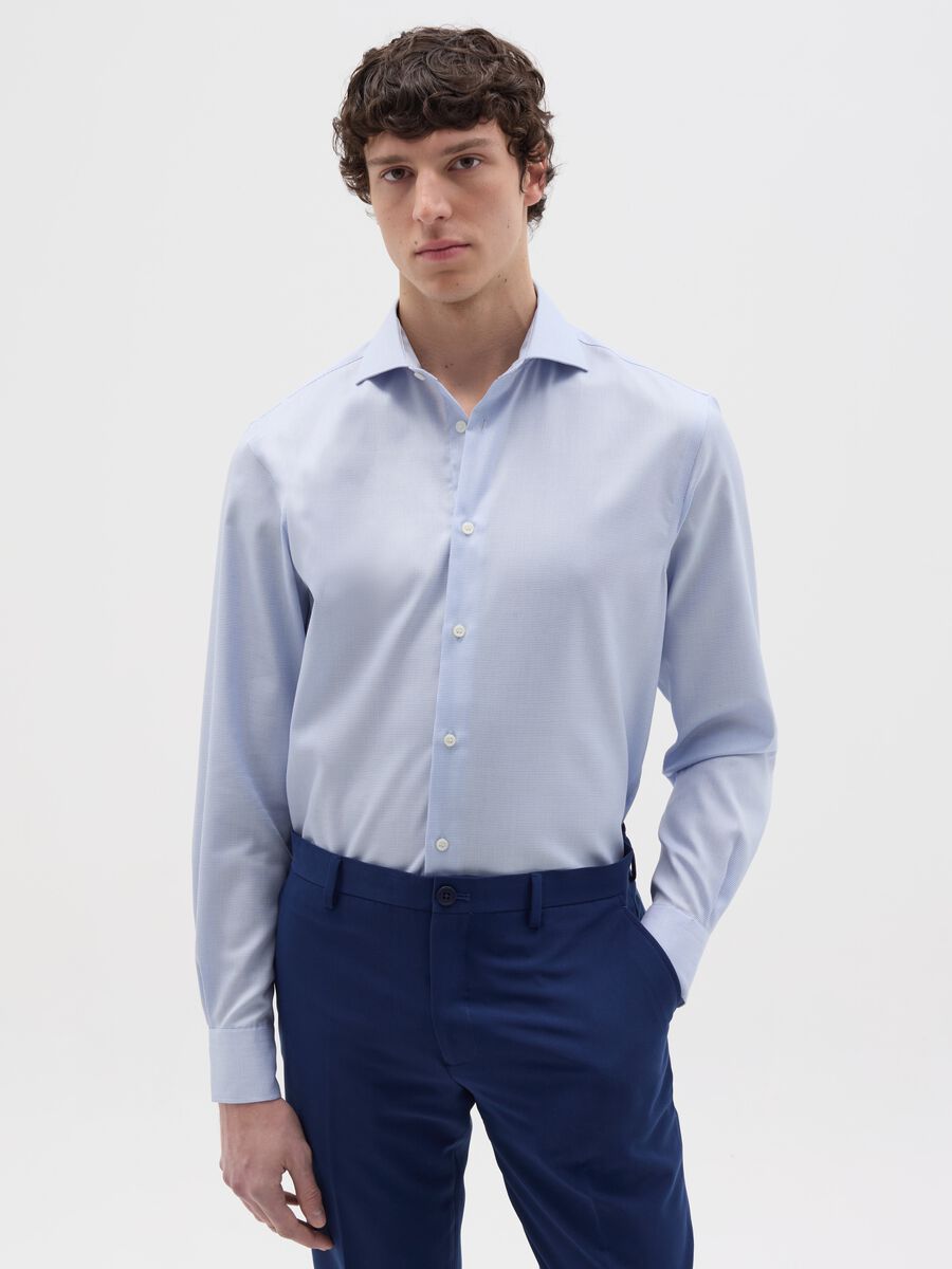 Regular-fit no-iron micro check shirt_0