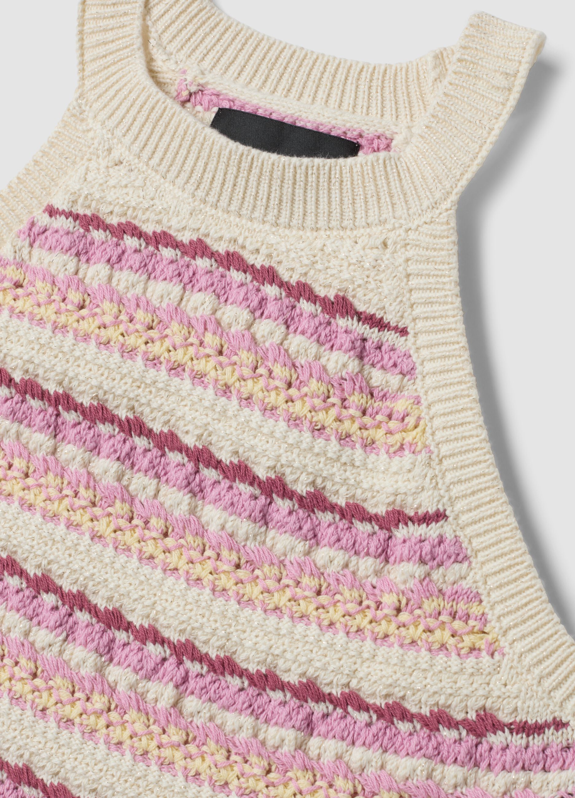 Multicolour cotton-blend tank top