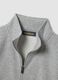Grey cotton-blend sweatshirt with crew neck and zip, regular fit_5