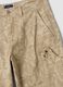 Beige stretch cotton cargo bermuda shorts_5