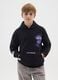 Boy's black pure cotton sweatshirt with Lakers print_0