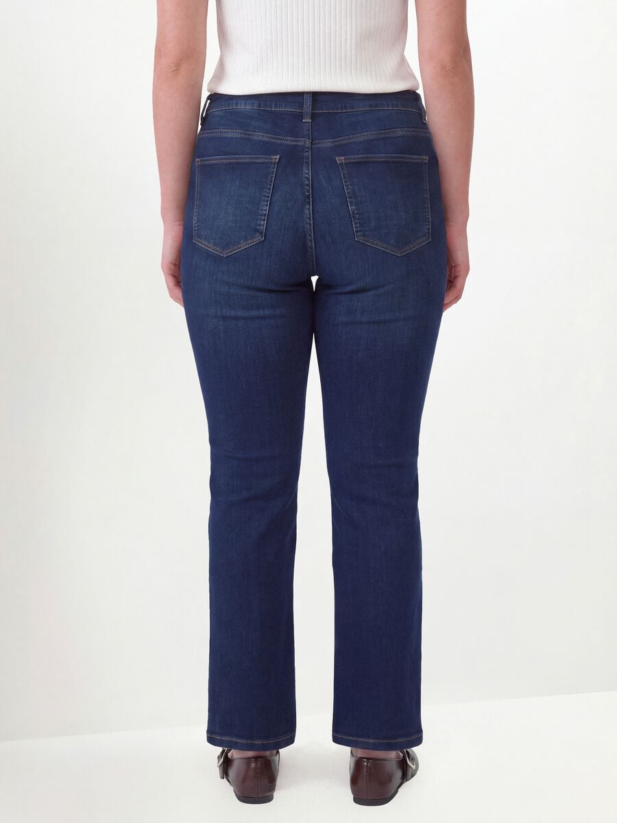 Jeans denim blu in cotone elasticizzato bootcut_3
