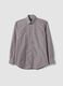 Brown striped cotton-blend button-down collar easy-iron regular-fit shirt_4