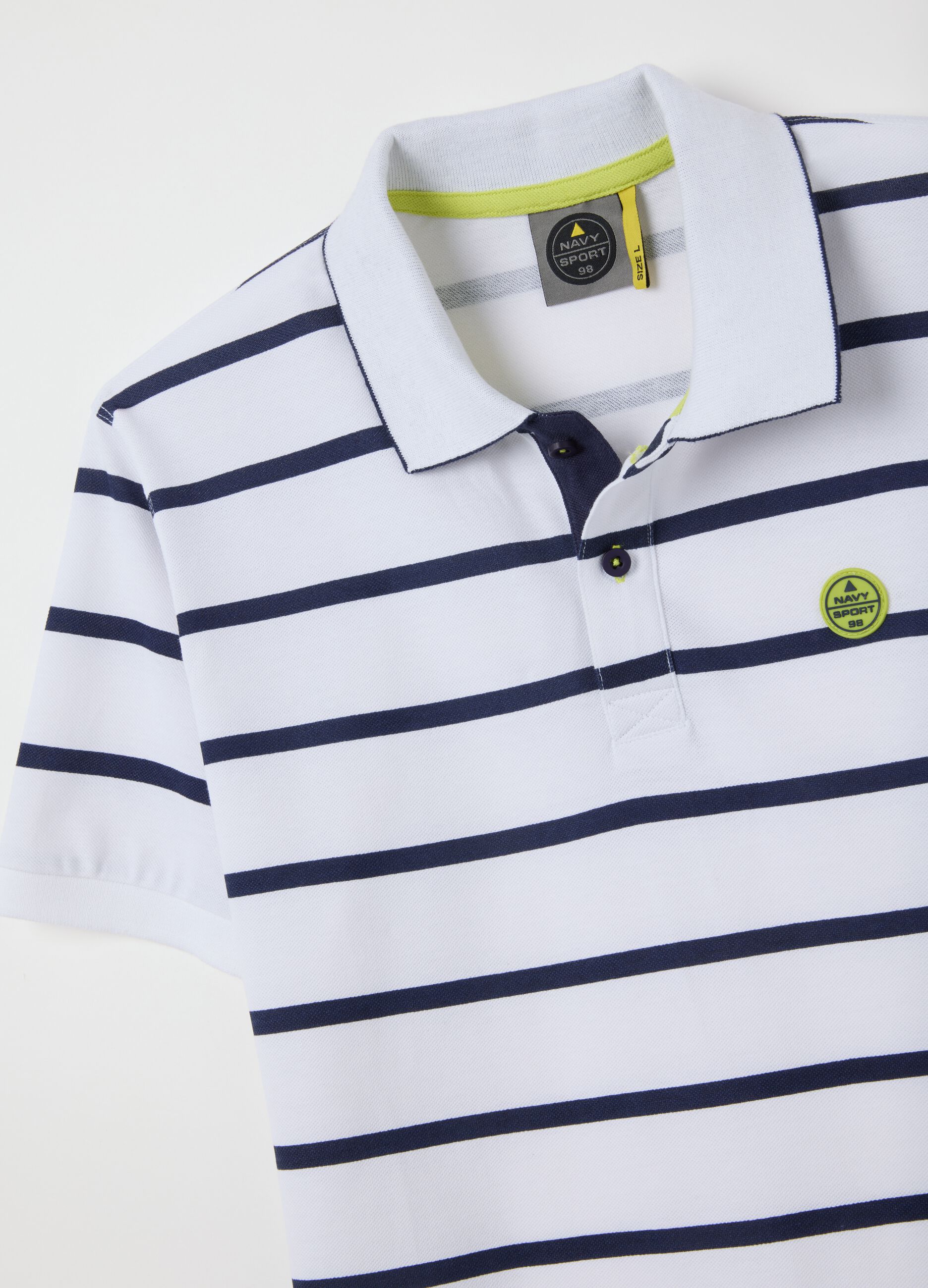 Men's Polo Shirt in Pure Multicolour Cotton