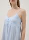 Pure cotton nightdress with white and light blue stripes and straps_3