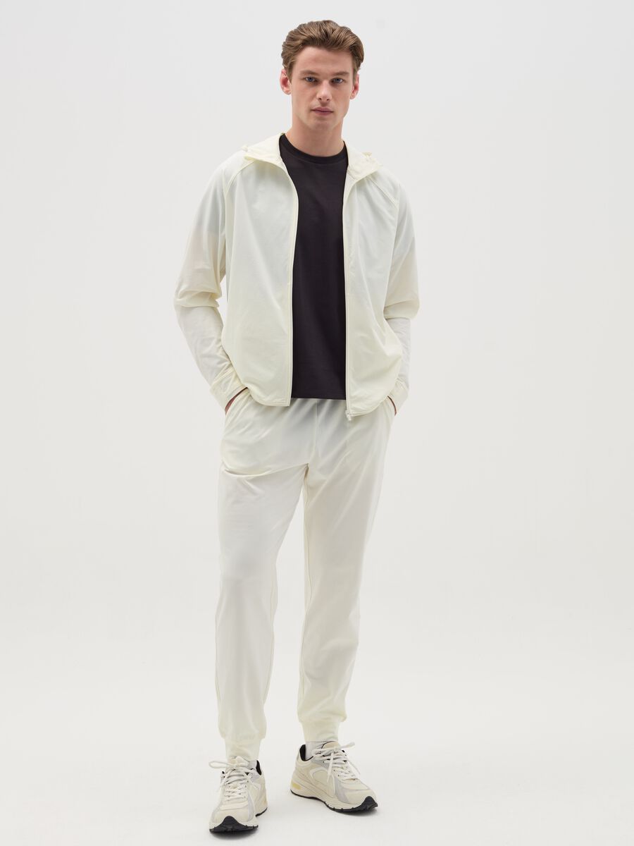 Technical fabric joggers with drawstring_0