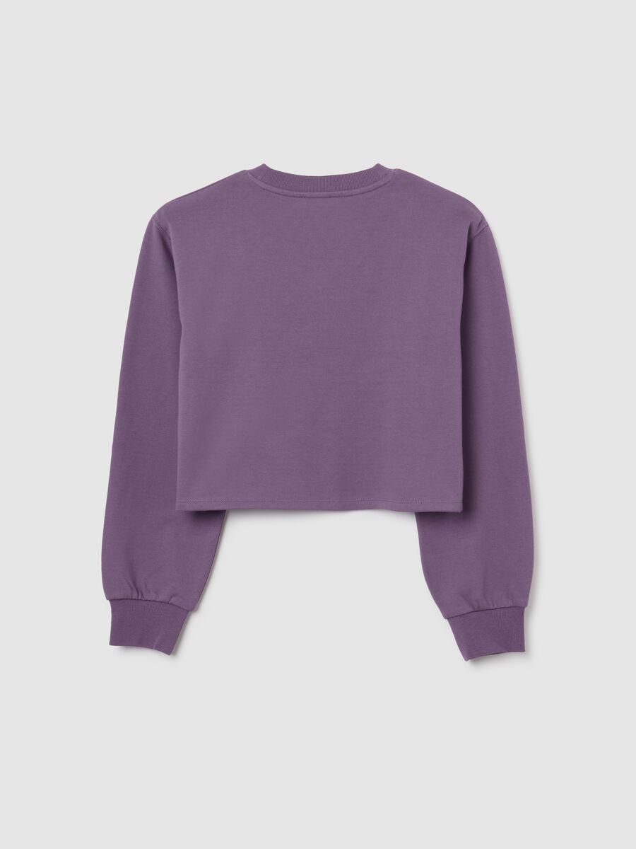 Felpa da ragazza in puro cotone viola regular fit_1