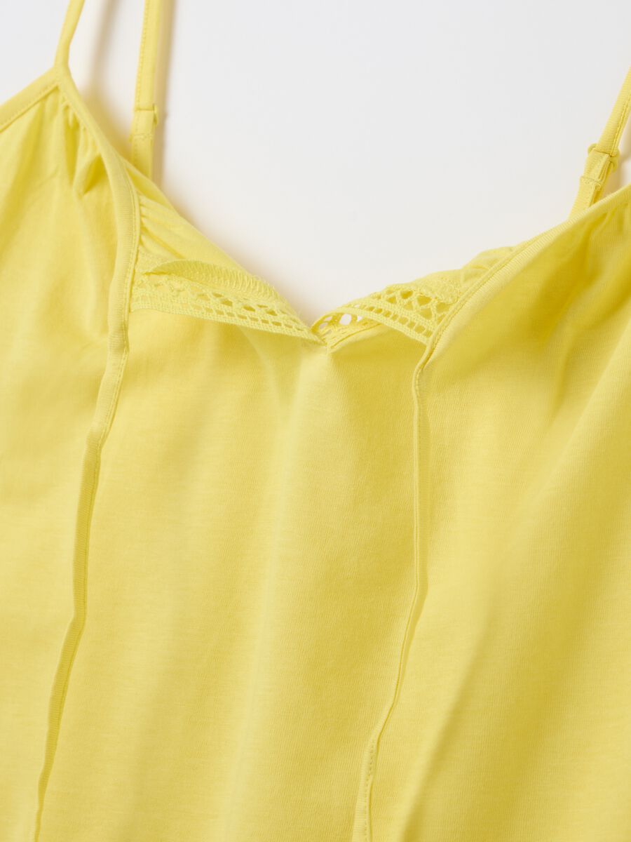 Women's dress in pure yellow cotton_1