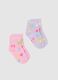 Girls' multicoloured cotton blend socks twin pack_0