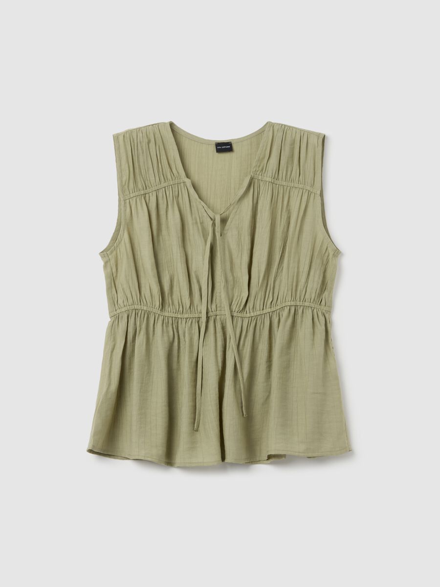 Blouse with V neck and laces_4