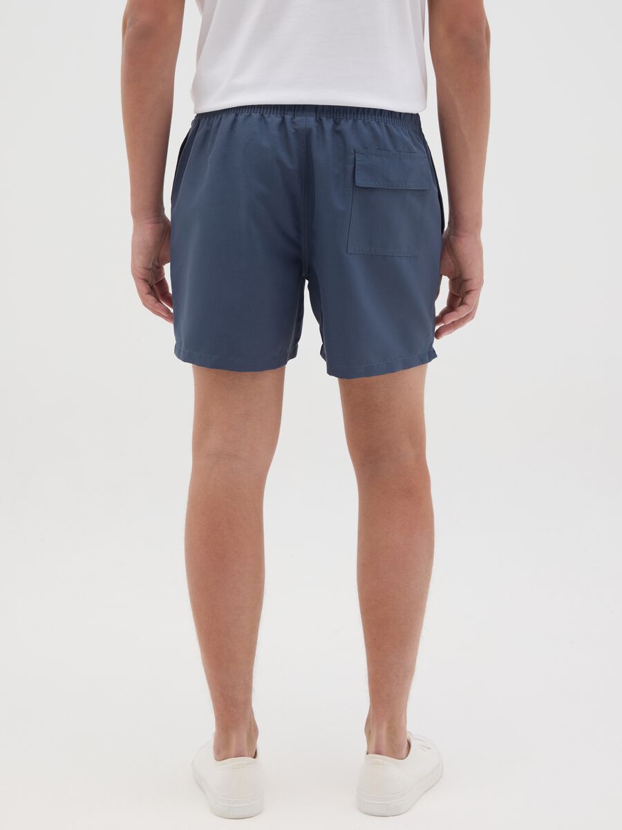 Blue swimming trunks with logo print_3