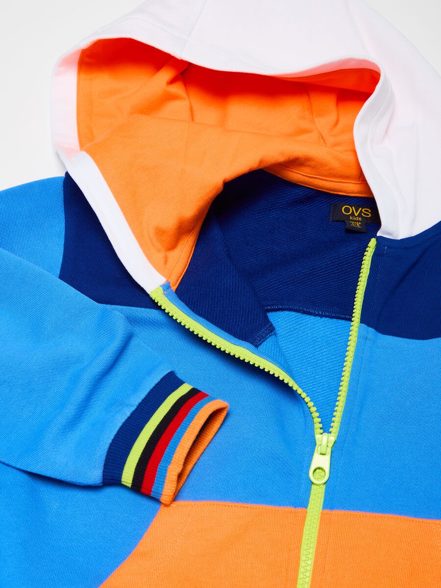 Full-zip colourblock sweatshirt with hood_2