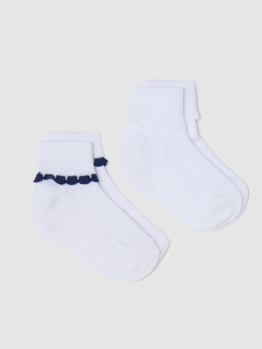 Two-pair pack short socks with fold_0