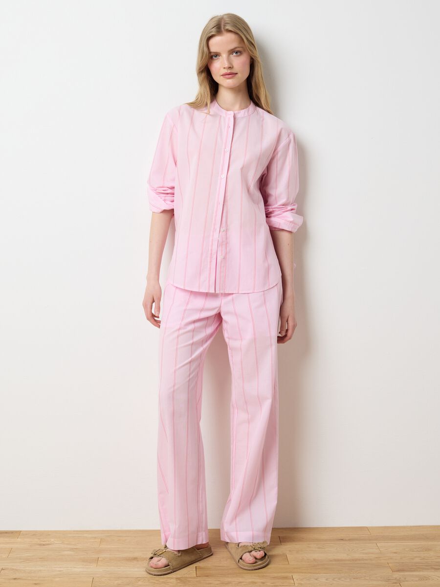 Women's pink pure cotton shirt regular fit with classic collar_2