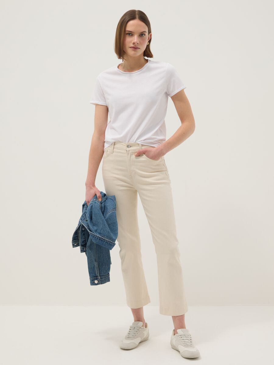 White short sleeve pure cotton regular fit T-shirt_1