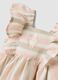 Pink striped cotton and linen-blend dress with ruffles_2