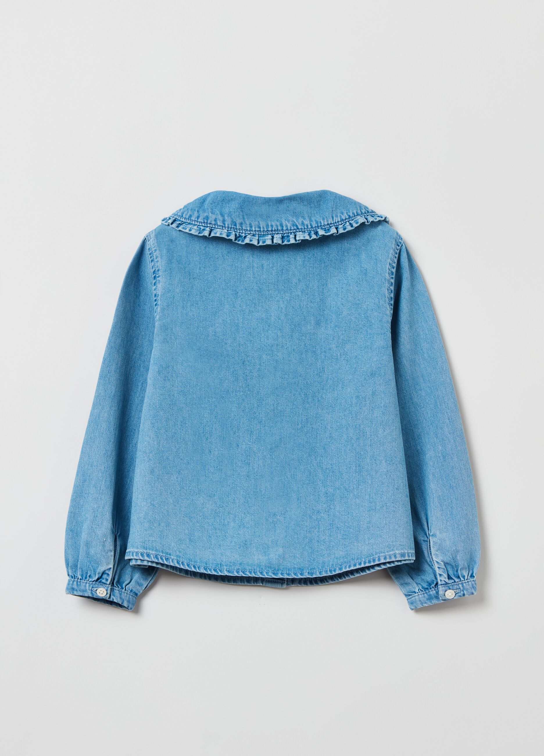 Camicia in denim con colletto peter pan_1