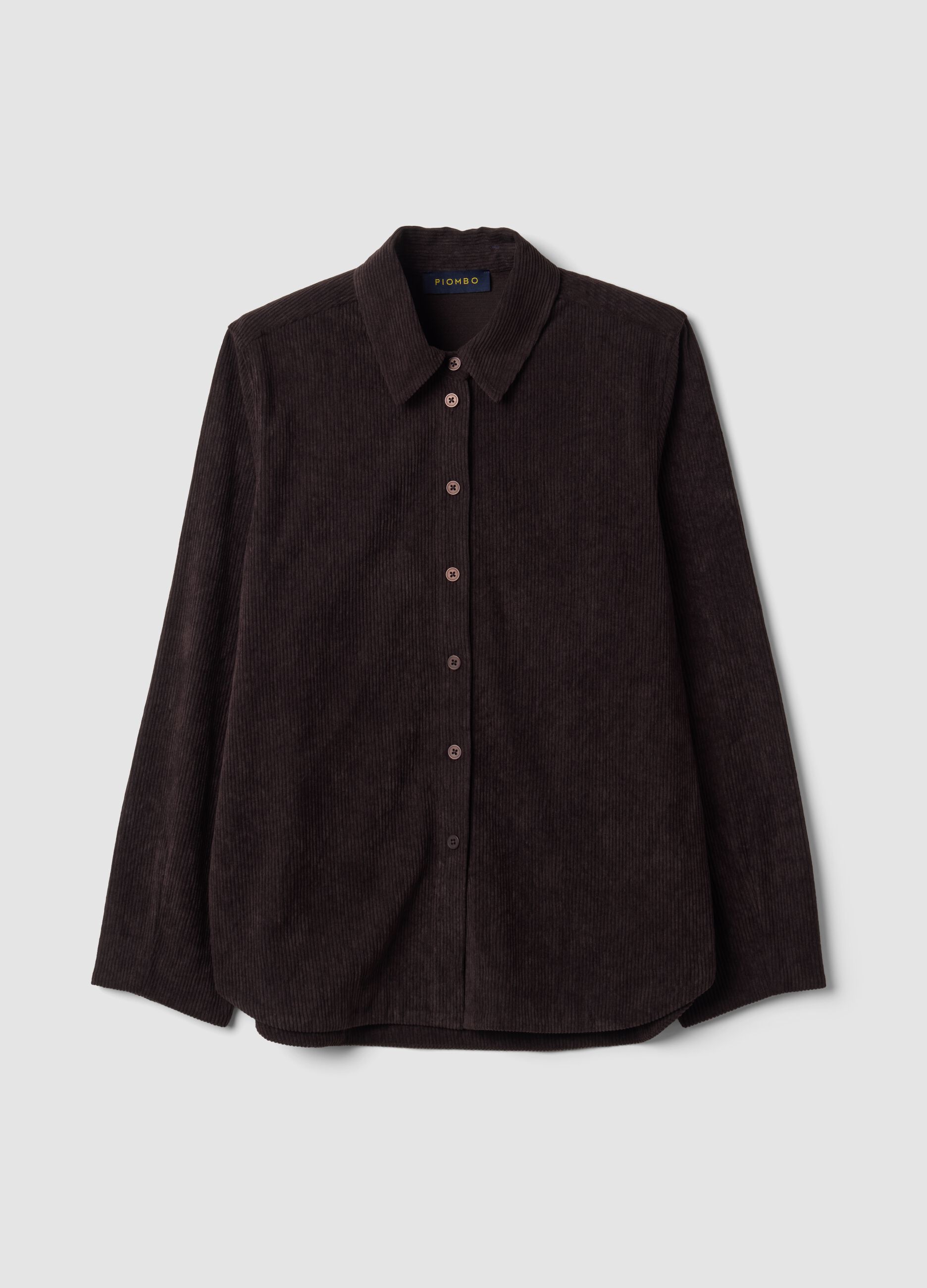 Shacket marrone regular fit a coste