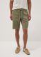Green linen and cotton-blend chino shorts_1