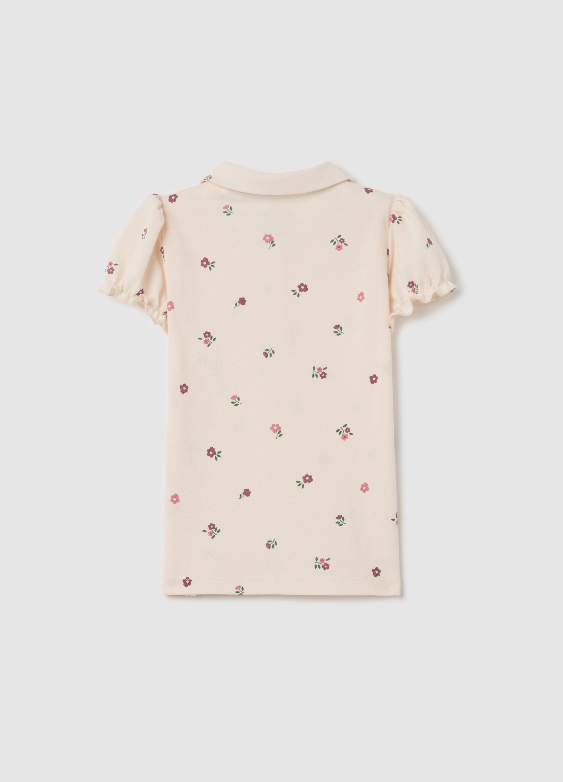 Organic cotton polo shirt with print
