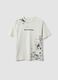 White oversized pure cotton T-shirt with "Never Benched" slogan for boys_0