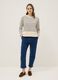 Maglia bianca a righe blu in cotone elasticizzato regular fit_1