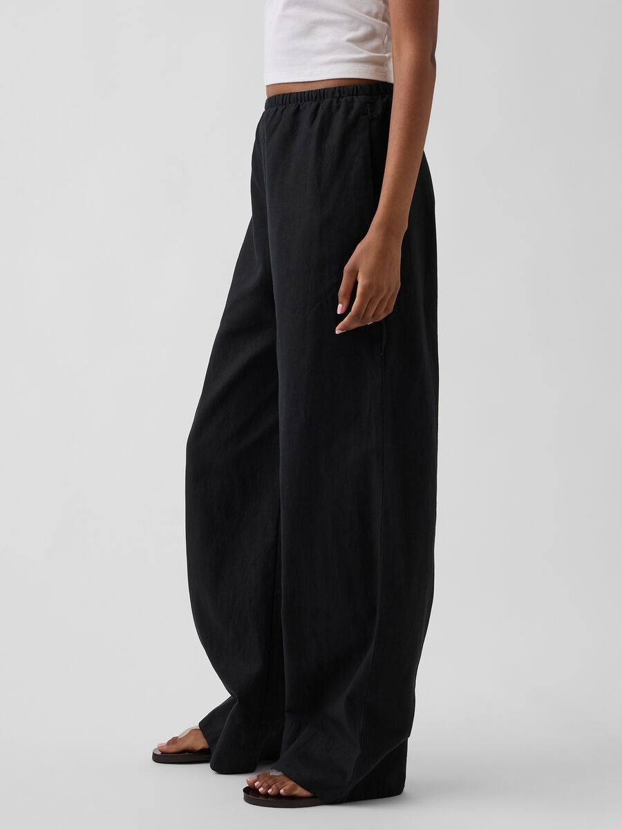 Wide-leg linen-blend trousers_1