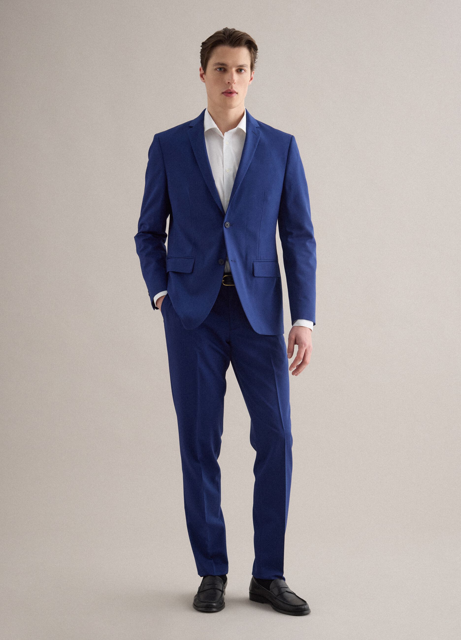 Elegant blue slim fit trousers