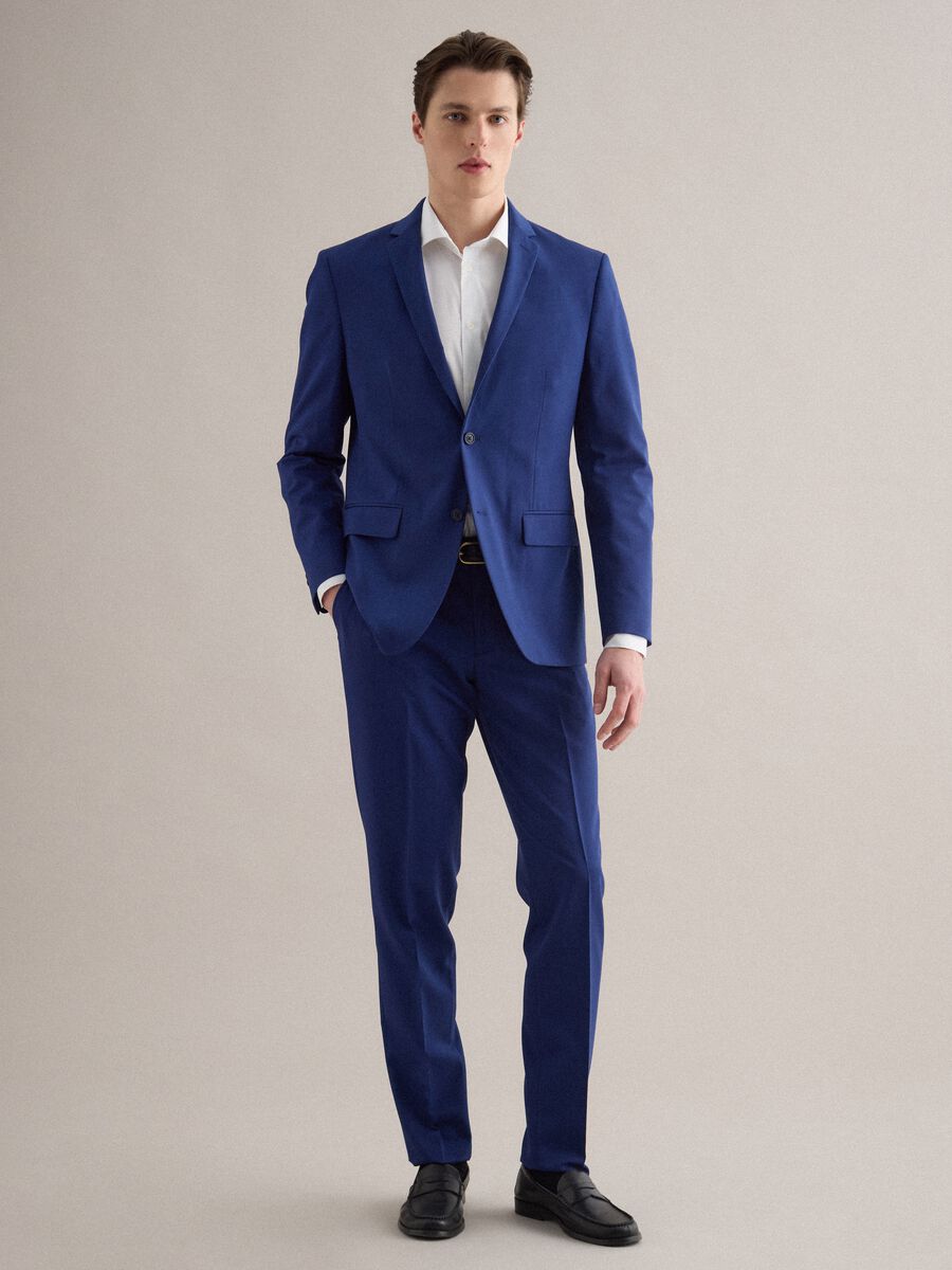 Pantaloni eleganti blu slim fit_0