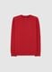Boy's Red Cotton Crew Neck Sweatshirt in Regular Fit_0