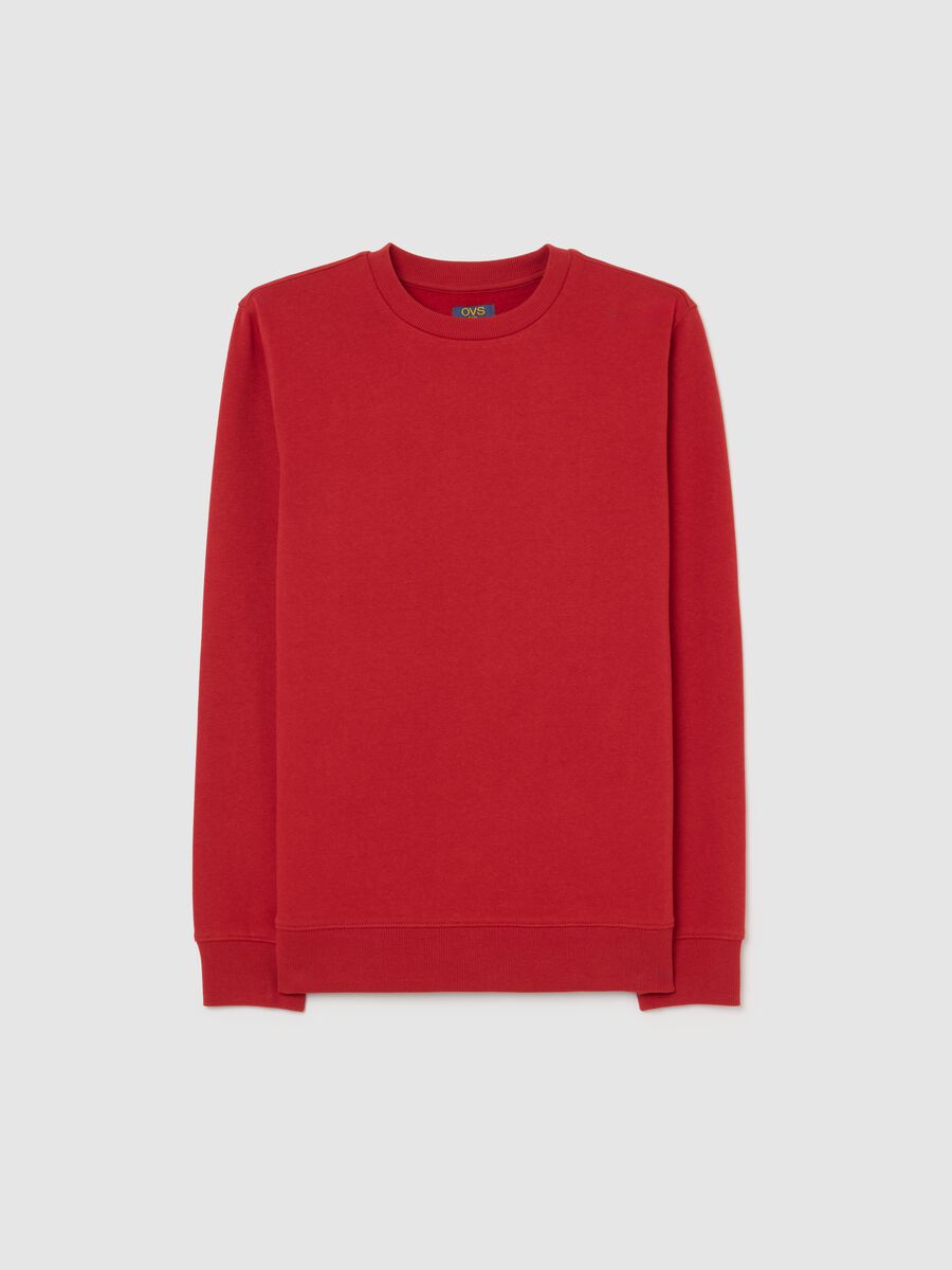 Boy's Red Cotton Crew Neck Sweatshirt in Regular Fit_0