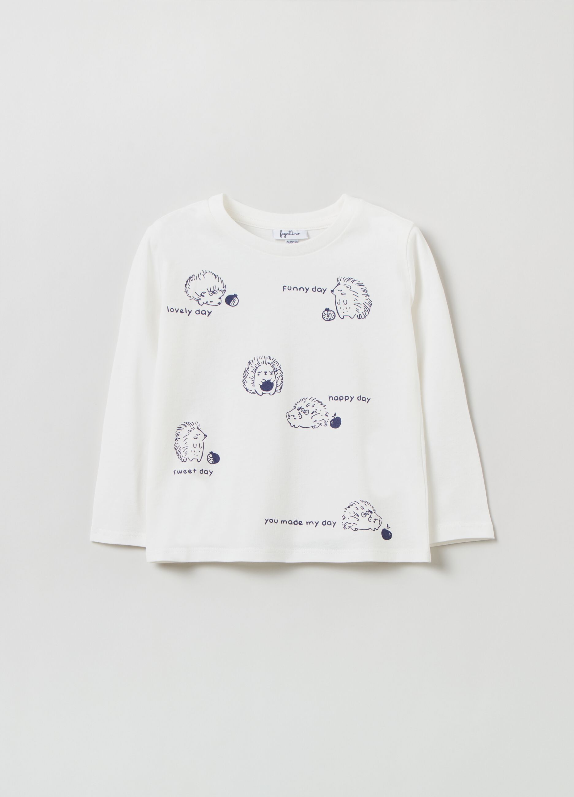 T-shirt a maniche lunghe con stampa_0