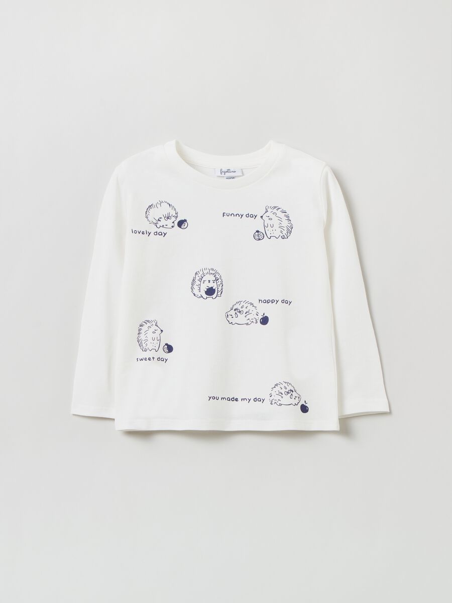 T-shirt a maniche lunghe con stampa_0