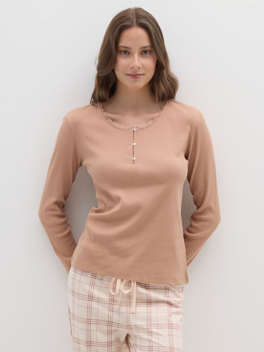 Beige pure cotton pyjamas regular fit_1