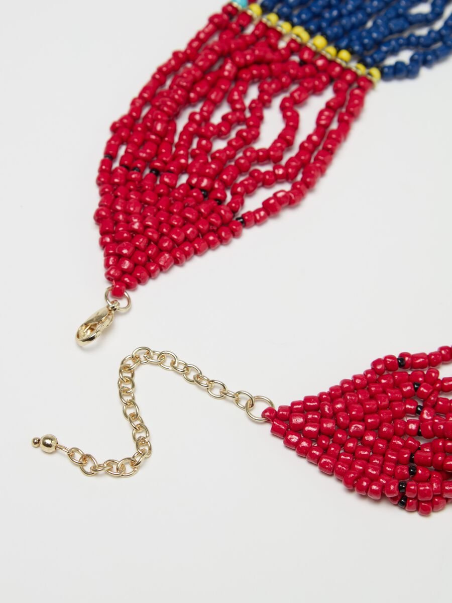Colourblock choker with beads_2