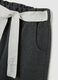 Girls' grey regular fit trousers with white belt_2