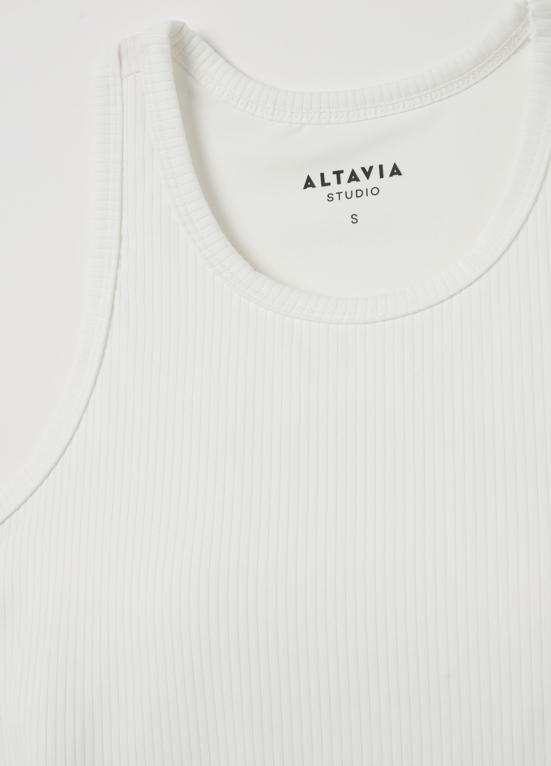 Tank top crop in tessuto tecnico a costine ALTAVIA STUDIO