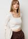 White long sleeve shirt in stretch cotton_0